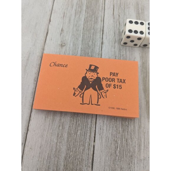 Community Chest And Chance Cards Monopoly Edition Game Replacement And Dice 1999 - Picture 3 of 6